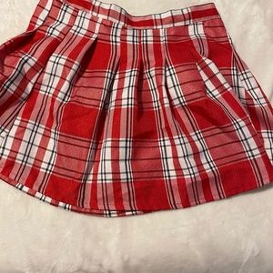 Red plaid mini skirt